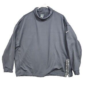 Nike Therma Funnel Neck Sweater Womens XL Black Lightweight Athleisure Pull Over